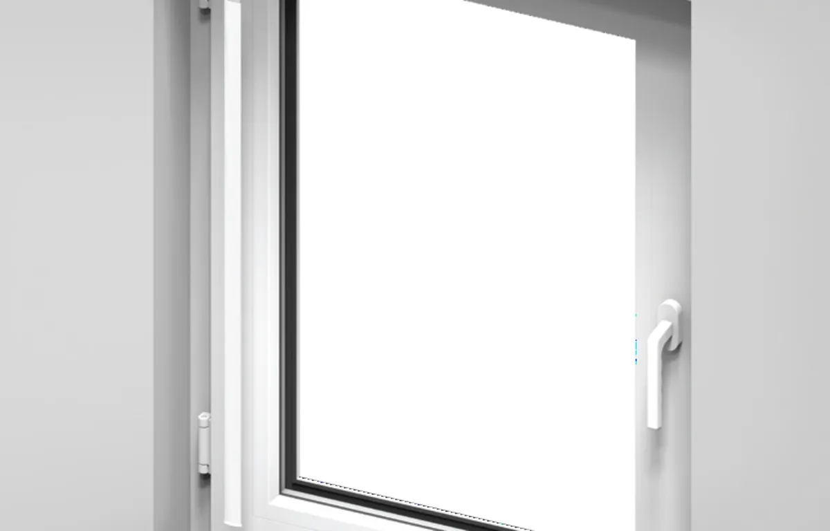 De zijgeleider wordt naast het glas op het kozijn geplakt