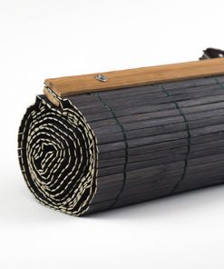 Bamboe vouwgordijn donkerbruin kleur