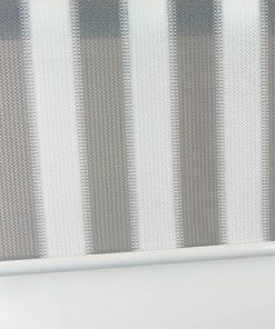 Overzicht van het buitenrolgordijn grijs/wit