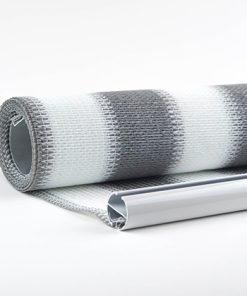 Buitenrolgordijn grijs/wit