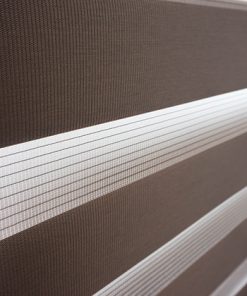 Detailfoto van het duo rolgordijn bruin
