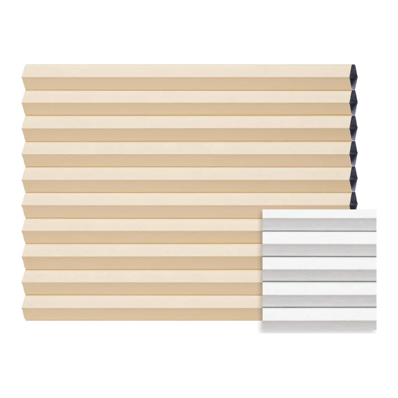 Duo plissé met koord verduisterend – Dune beige (C811) - Afbeelding 2