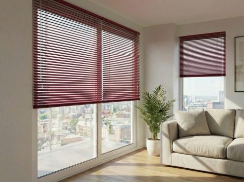 Aluminium jaloezie 25 mm Wijnrood (mat) (J2054)