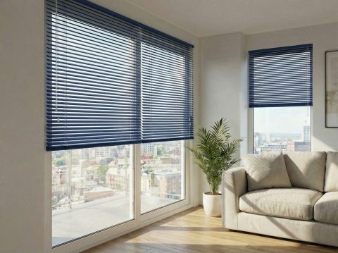 Aluminium jaloezie 25 mm Donkerblauw (mat) (J2063)