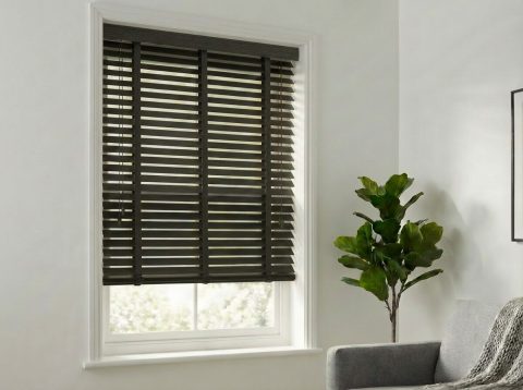Bamboe jaloezie 50 mm Gerookt zwart (BAMBOE 50)