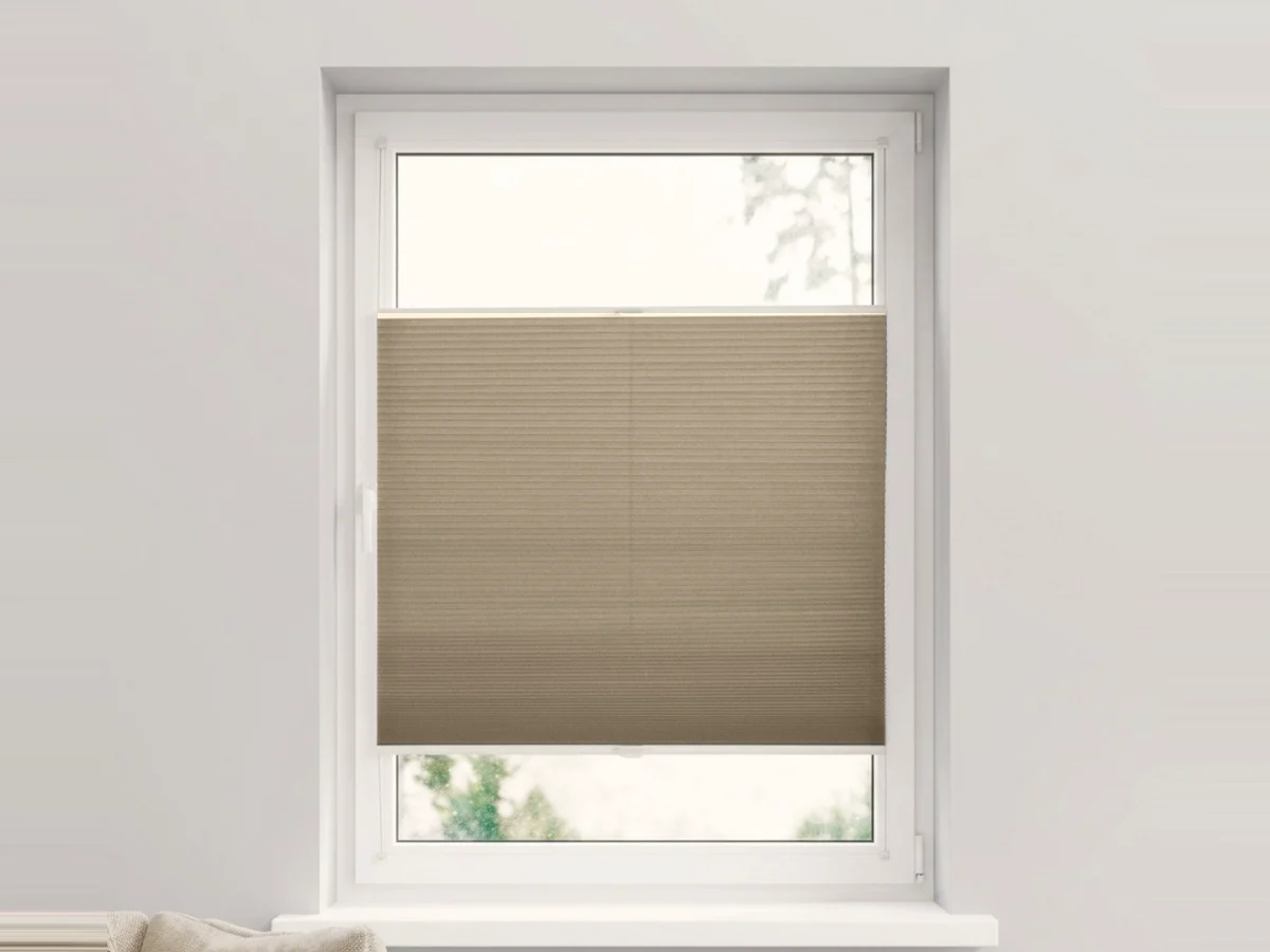 Duo plissé met greep lichtdoorlatend – Cappuccino (C145)