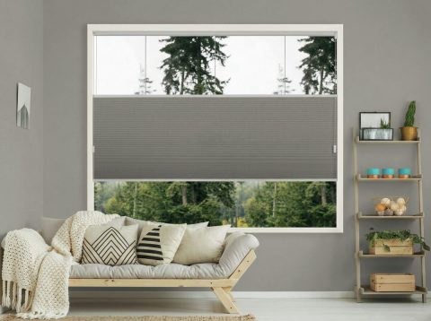 Duo plissé met koord – verduisterend Scandi Steel (C692)