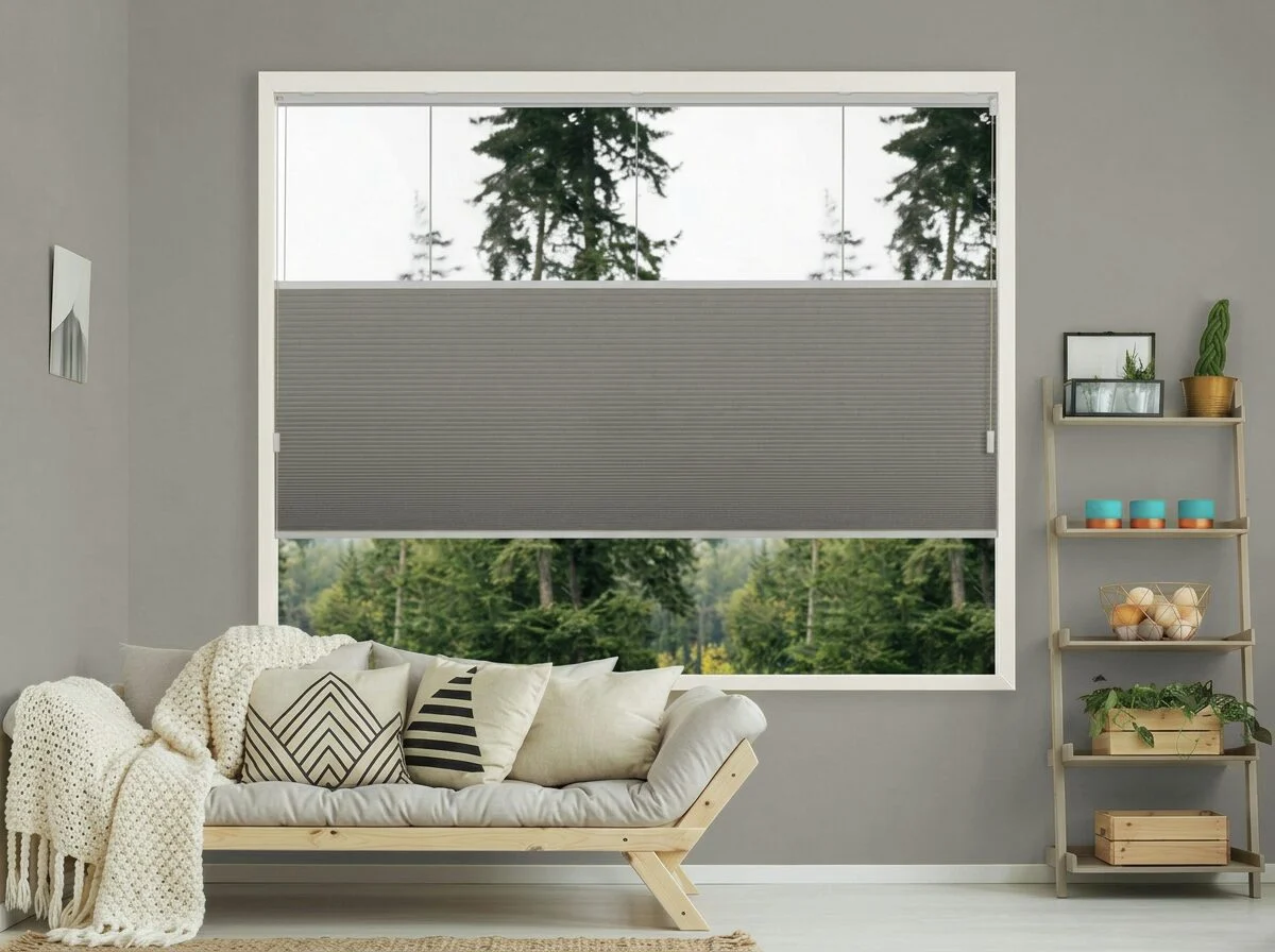 Duo plissé met koord verduisterend – Scandi Steel (C692)