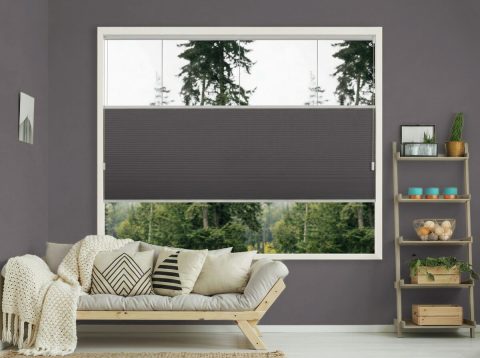 Duo plissé met koord – verduisterend Urban Charcoal (C741)