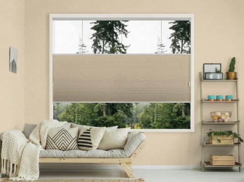 Duo plissé met koord – verduisterend Dune beige (C811)