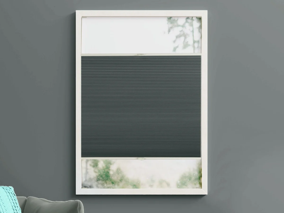 Duo plissé met greep verduisterend – Antraciet (C628)