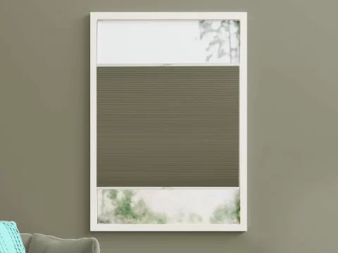 Duo plissé met greep – verduisterend Scandi Steel (C692)