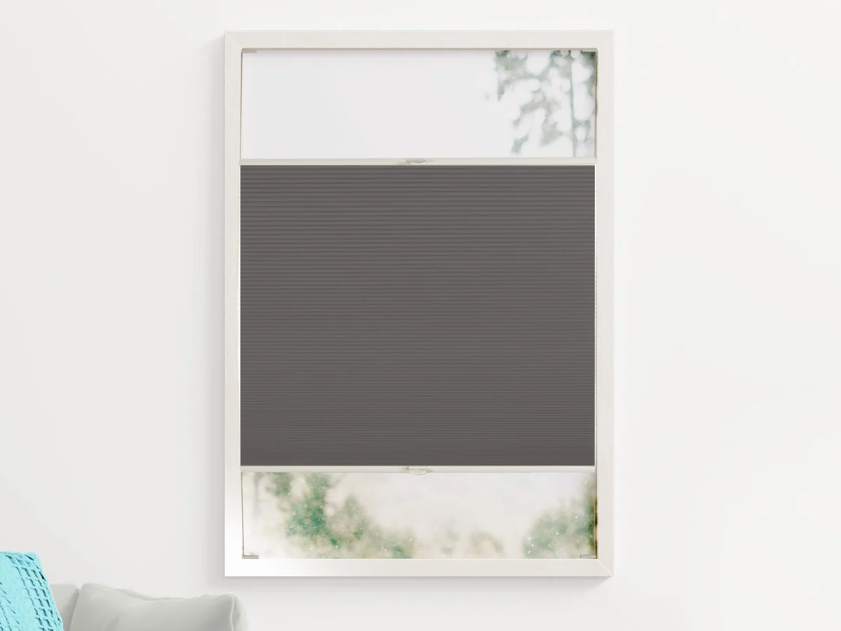 Duo plissé met greep verduisterend – Urban Charcoal (C741)