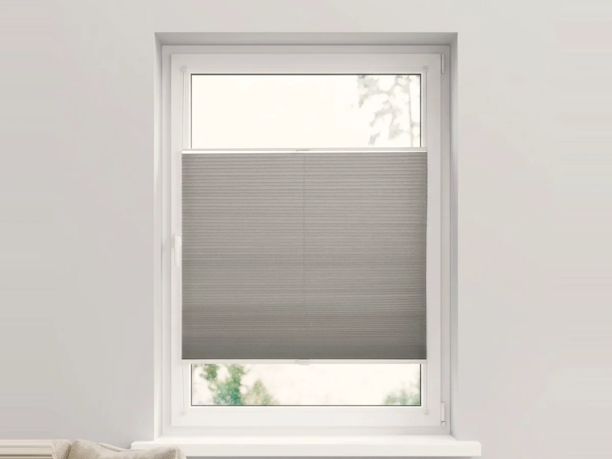 Duo plissé met greep lichtdoorlatend – Scandi Steel (C192)