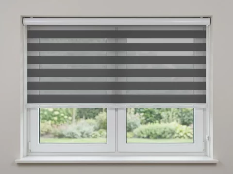 Duo rolgordijn met cassette Antraciet (D102)