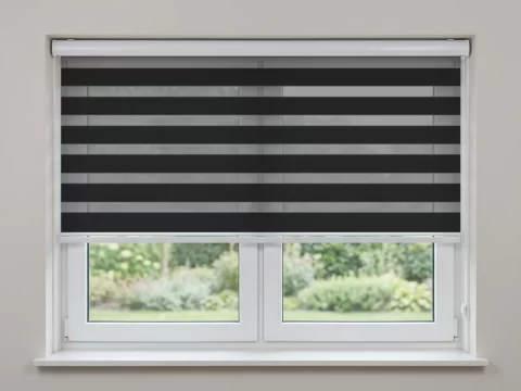 Duo rolgordijn met cassette Zwart (D103)