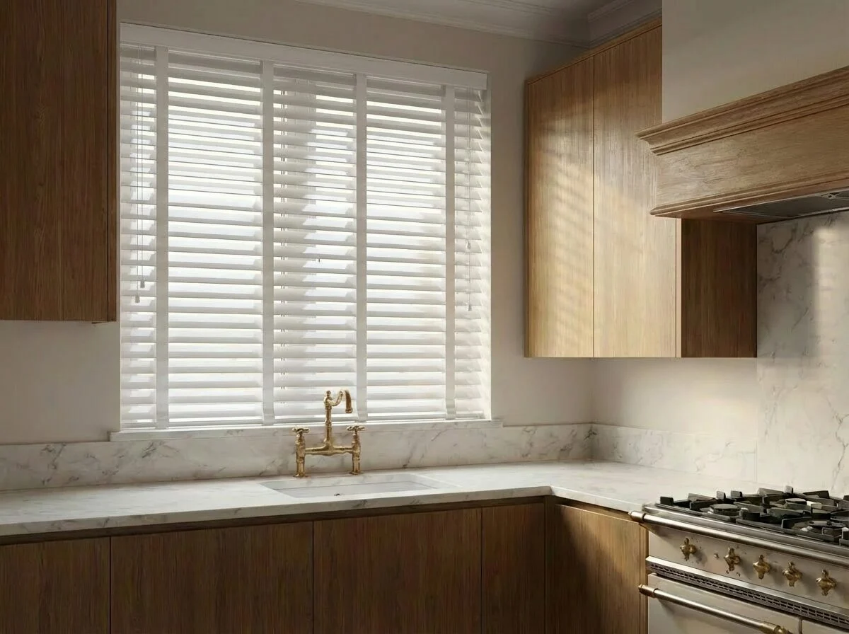 Houten jaloezie 50 mm Modern Gloss – Hoogglans Wit (Gloss 57)