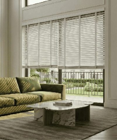 Houten jaloezie 50 mm Modern Puur wit (MODERN 20)