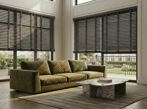 Houten jaloezie 50 mm Modern Stormgrijs (MODERN 53)
