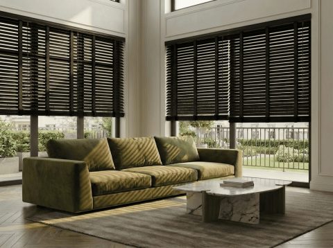 Houten jaloezie 50 mm Modern Ebbenhout (MODERN 65)