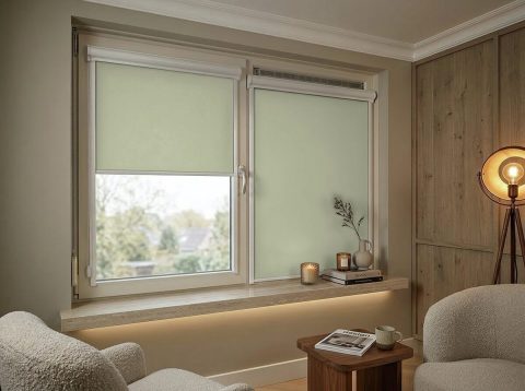 Mini rolgordijn met cassette – lichtdoorlatend Beige (A307)