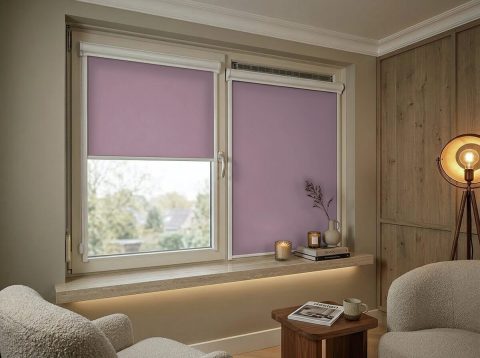 Mini rolgordijn met cassette – lichtdoorlatend Mauve (A351)