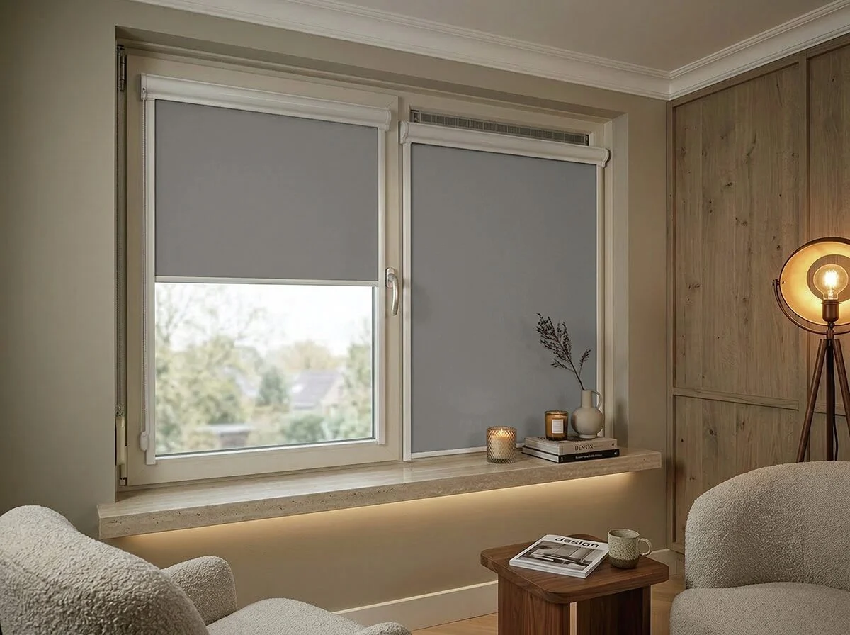 Mini rolgordijn met cassette verduisterend – Taupe (B667)