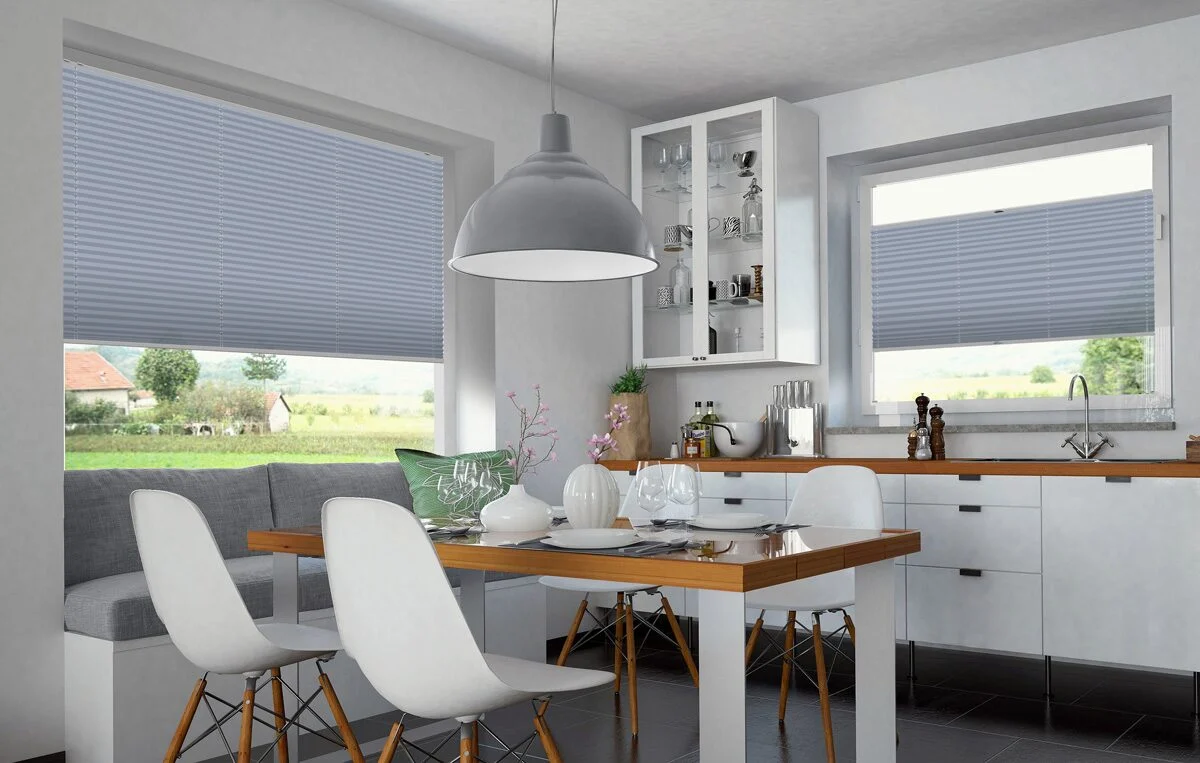 Plissé met greep lichtdoorlatend – Duifblauw (N205) - Afbeelding 6