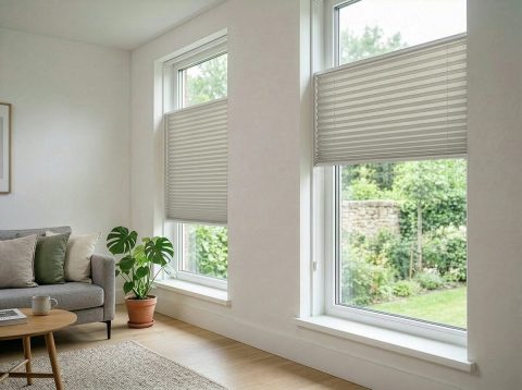 Plissé met koord – lichtdoorlatend Linnen (N326)