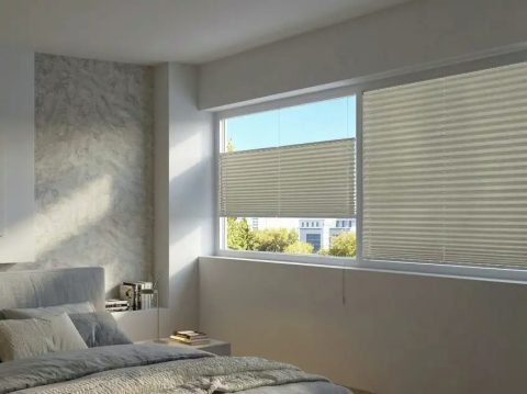 Plissé met koord – verduisterend Off white (N709)