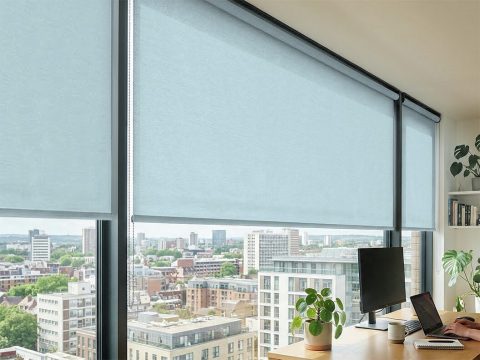 XL rolgordijn – lichtdoorlatend Babyblauw (A310)
