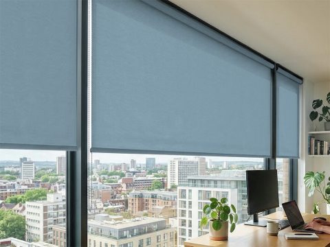 XL rolgordijn – lichtdoorlatend Oceaanblauw (A312)
