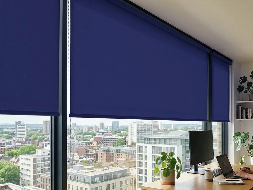 XL rolgordijn lichtdoorlatend – Marineblauw (A314)