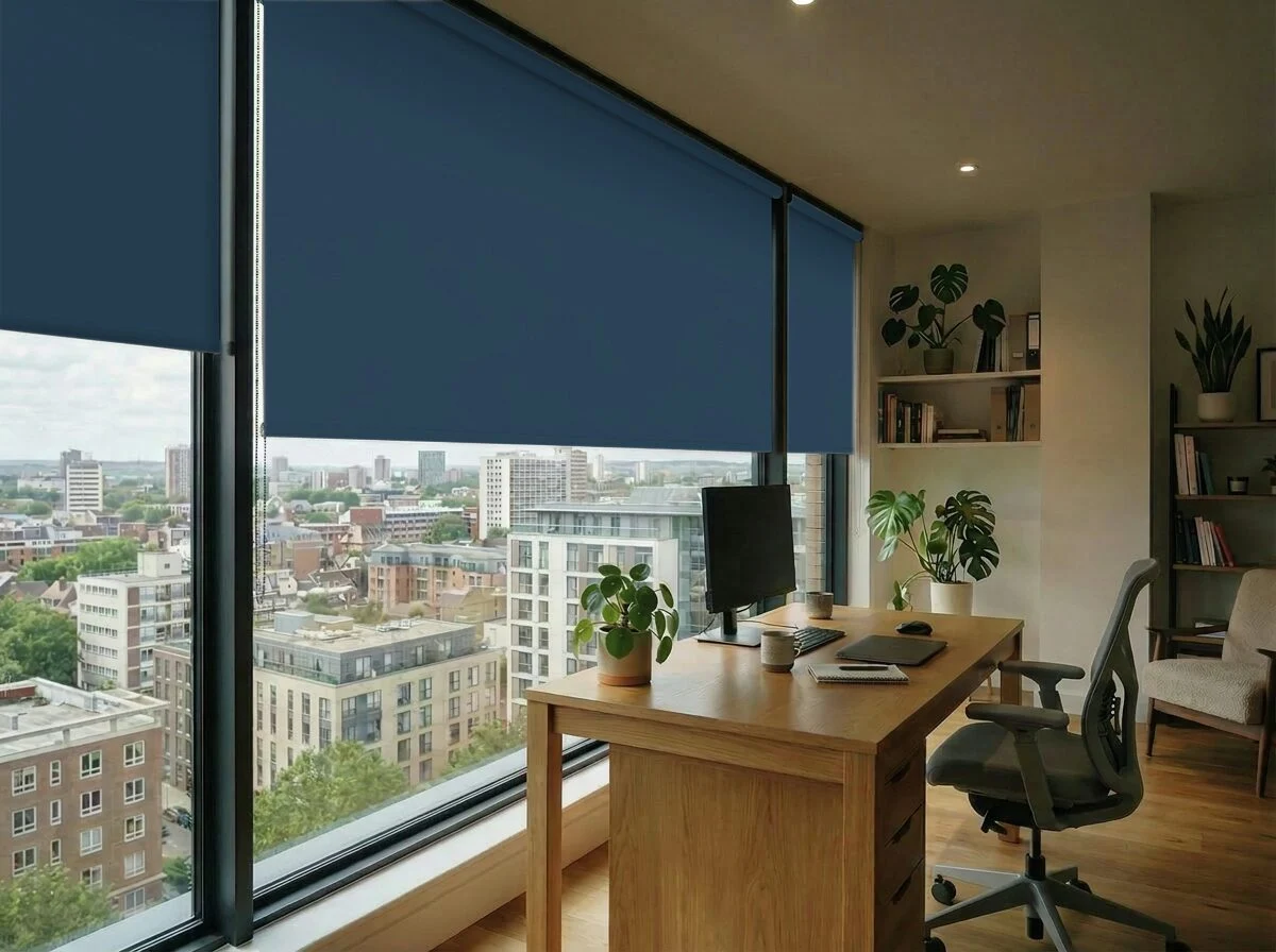 XL rolgordijn verduisterend – Blauw (B663)