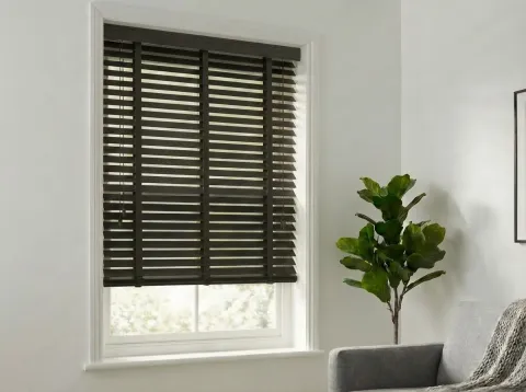 Bamboe jaloezie 50 mm Gerookt zwart (BAMBOE 50)
