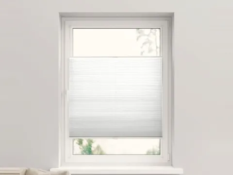 Duo plissé met greep – lichtdoorlatend Sneeuw (C139)