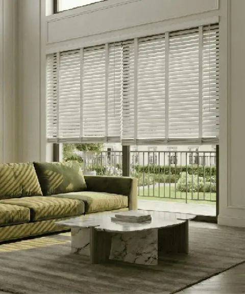 Houten jaloezie 50 mm Modern Puur wit (MODERN 20)