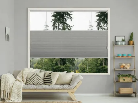 Duo plissé met koord – verduisterend Cloudstone (C739)